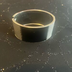 Silver and Black Cuff Bracelet